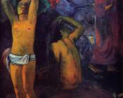 保罗 高更 : Tahitian Man with His Arms Raised